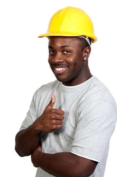 Černá stavební dělník — Stock fotografie