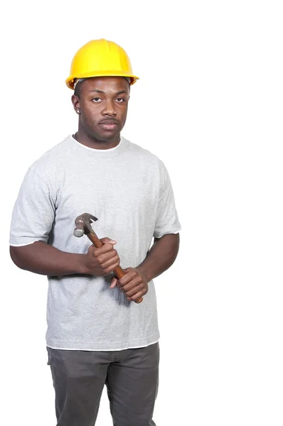 黒の建設労働者 — ストック写真