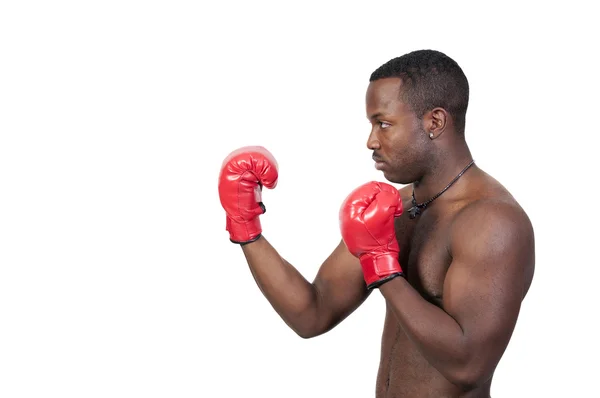 Svart man boxer — Stockfoto