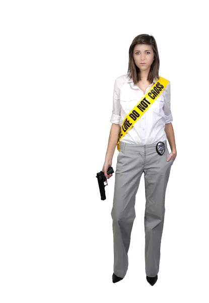 Woman with Gun — Stock Photo, Image