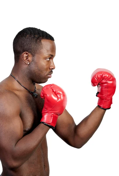 Svart man boxer — Stockfoto