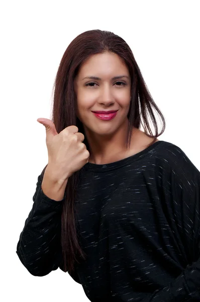Vacker Ung Spansktalande Latino Kvinna Tittar Långt Bort — Stockfoto