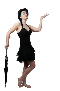 Woman Wearing a Top hat clipart