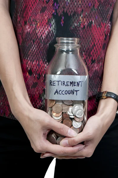 Woman Holding Her Retirement Account — Stock Photo, Image