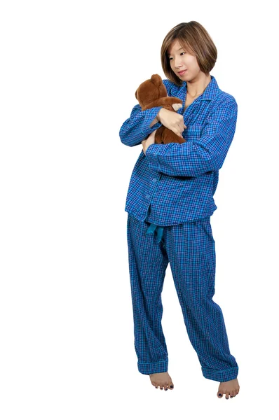 Woman with Teddy Bear — Stock Photo, Image