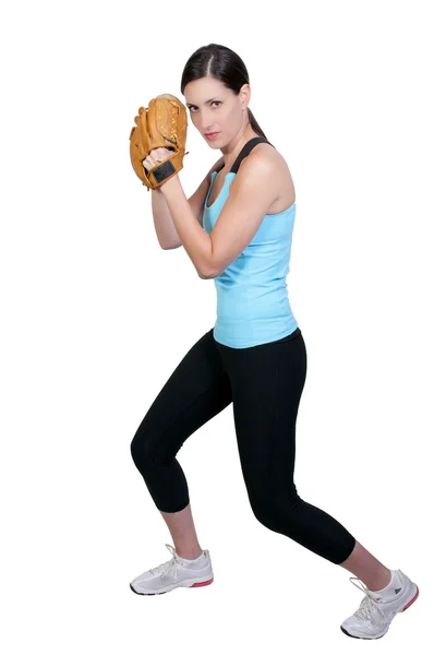 Kobieta baseballista — Zdjęcie stockowe