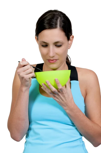 Kvinnan äter — Stockfoto