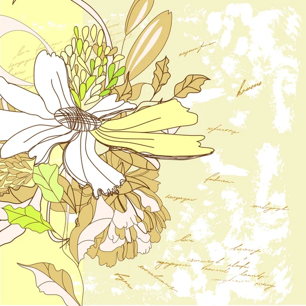 Ρετρό τυποποιημένο floral φόντο — Διανυσματικό Αρχείο