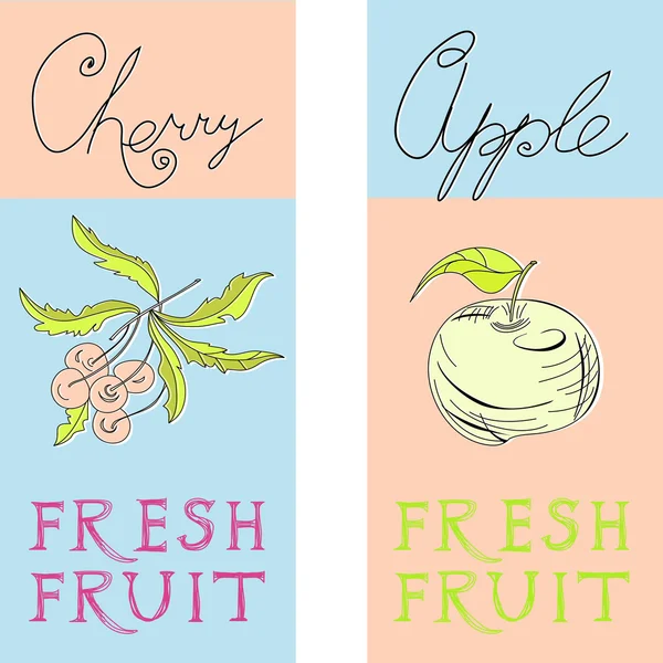 Banners with fruit — Stock Vector