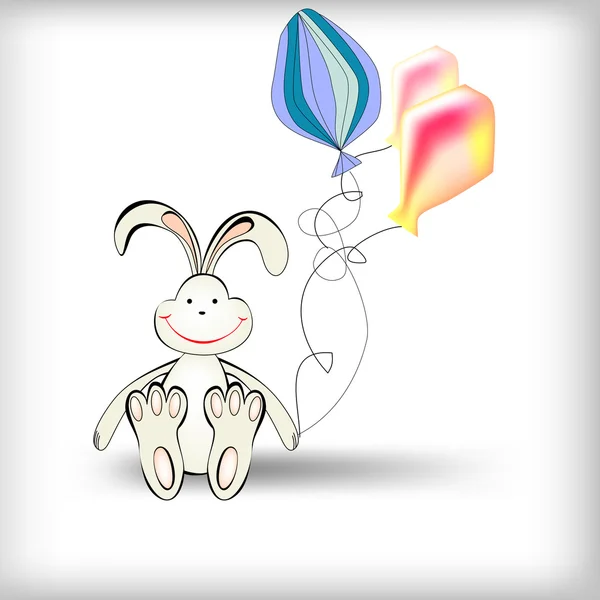 Rabbit with balloons — Stock Vector