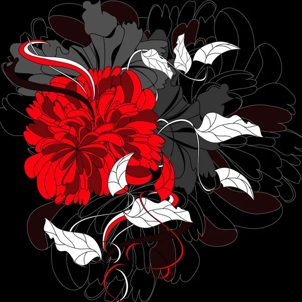 Bakgrunden med röd blomma — Stock vektor