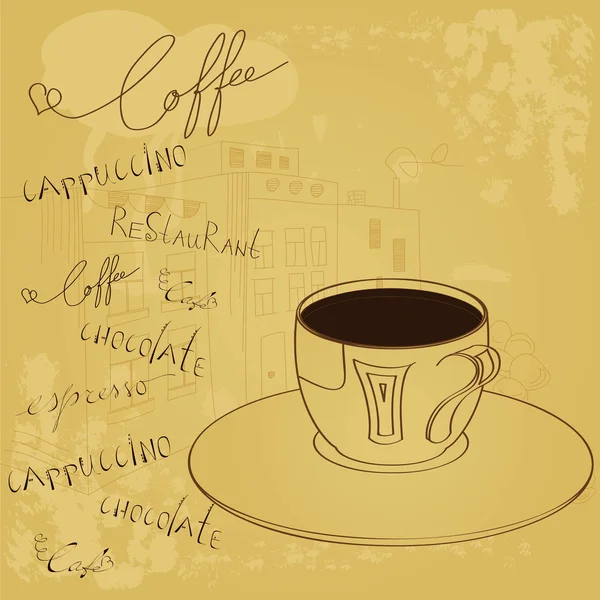 Arrière-plan avec une tasse de café — Image vectorielle