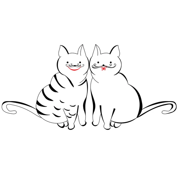 stock vector Two cats