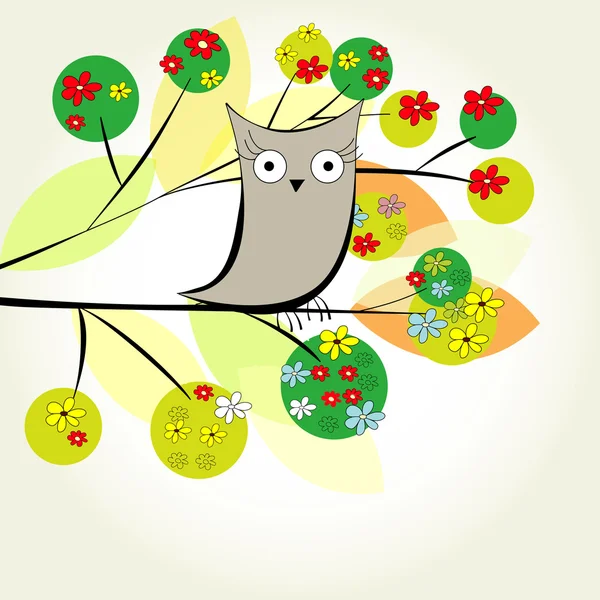 Template for greeting card with bird — Stock Vector
