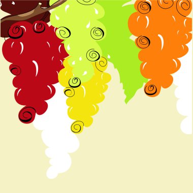 Background with stylized grape clipart