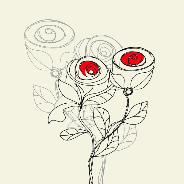 Fleurs roses stylisées — Image vectorielle