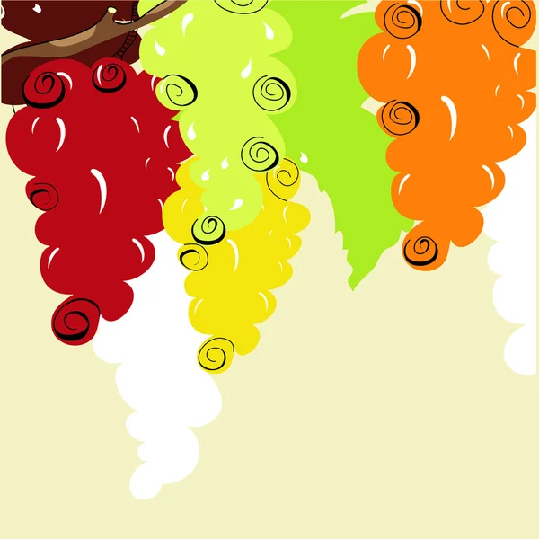 Фон со стилизованным виноградом — стоковый вектор