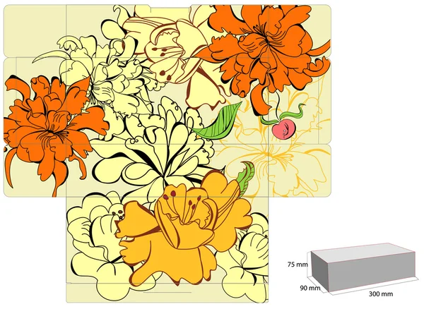 Plantilla colorida para el diseño de caja — Archivo Imágenes Vectoriales