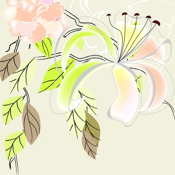 Fond décoratif avec des fleurs — Image vectorielle