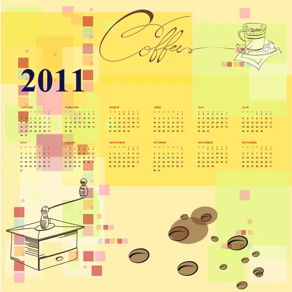 Шаблон на календарь 2011 — стоковый вектор