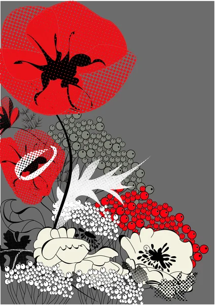 Fleurs de pavot — Image vectorielle