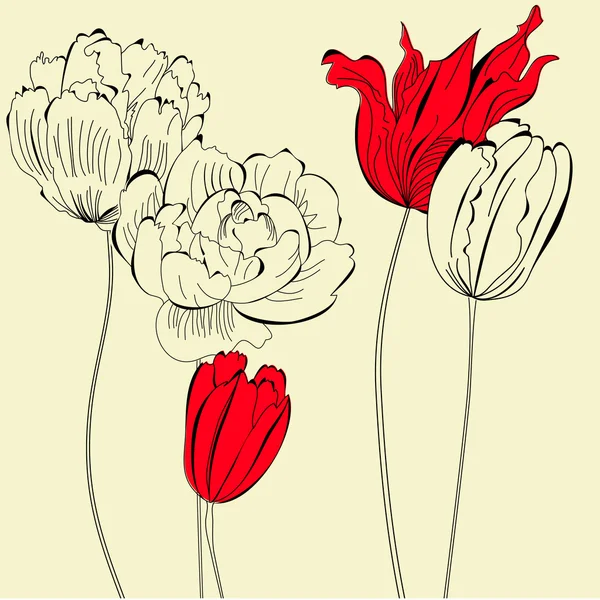 Vintage bakgrund med blommor — Stock vektor