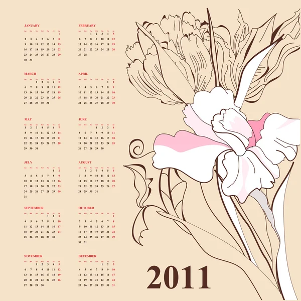 Kalender för 2011 — Stock vektor