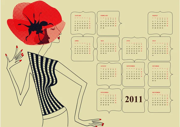 Calendar for 2011 — Stock Vector