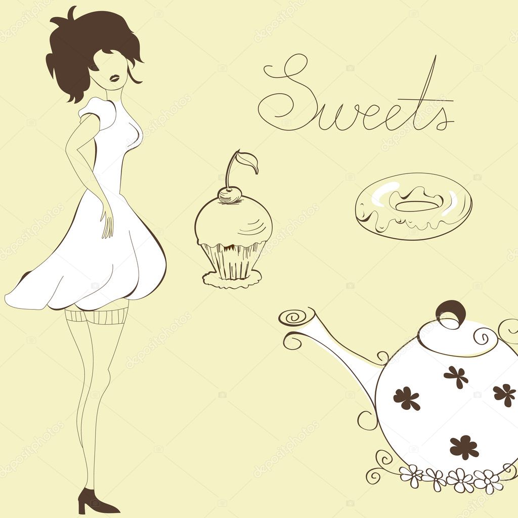 Woman with sweets
