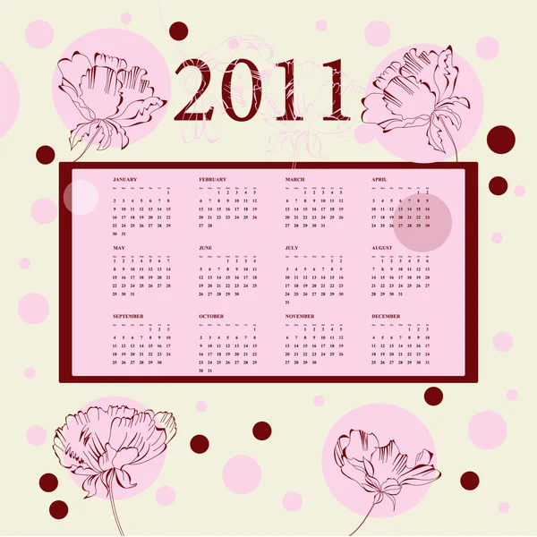 A 2011-es naptár — Stock Vector