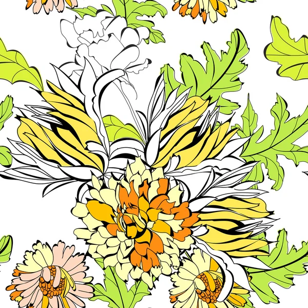 Patrón Sin Costura Floral — Archivo Imágenes Vectoriales