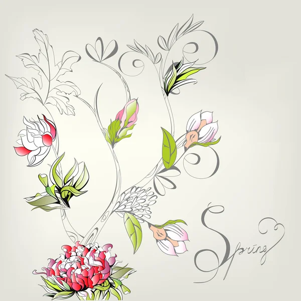 Våren dekorativa kort — Stock vektor