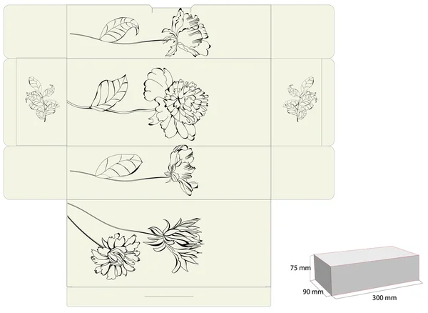 Plantilla Decorativa Para Diseño Caja — Vector de stock