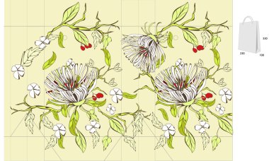 Template for decorative bag clipart