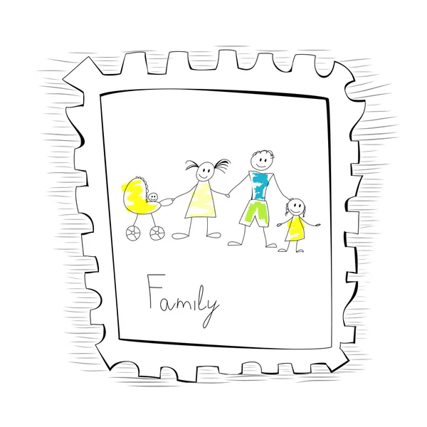 Ilustração com família feliz —  Vetores de Stock