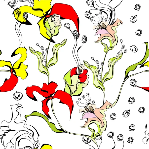 Πολύχρωμο Λουλουδάτο Μοτίβο — Διανυσματικό Αρχείο
