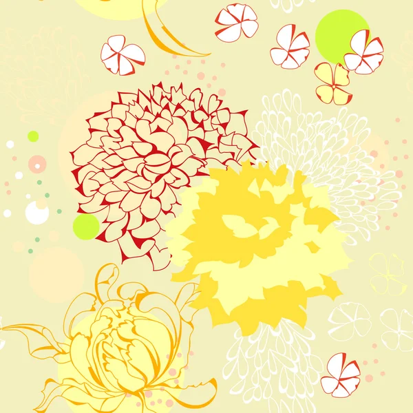 Papier peint sans couture avec élément floral — Image vectorielle