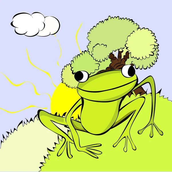 Green Frog — Stock Vector