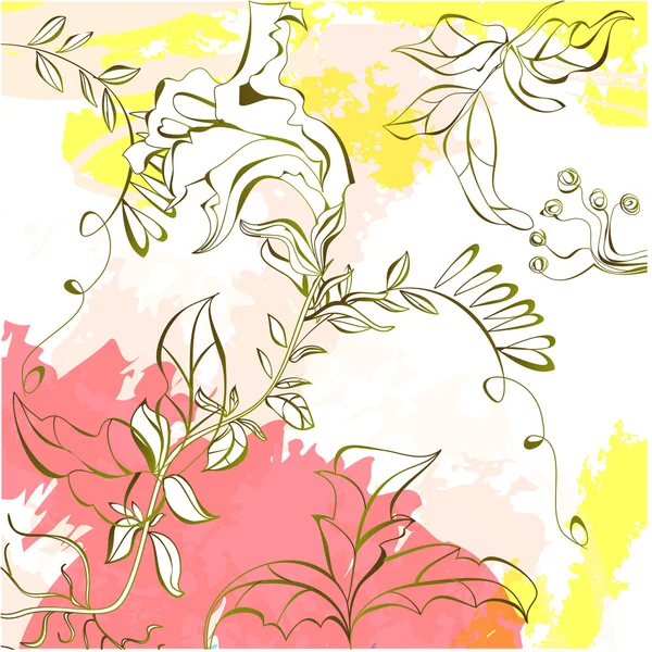 夏季炫彩背景与黄色和粉红色溅 — 图库矢量图片