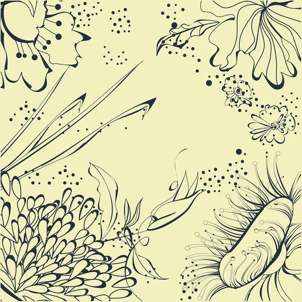 花の要素との背景 — ストックベクタ