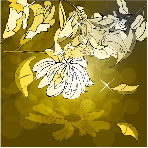 抽象的な背景と花 — ストックベクタ