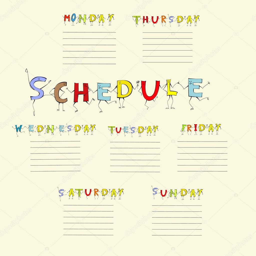 blank school schedule stock vector jershova 4964642 blank school schedule