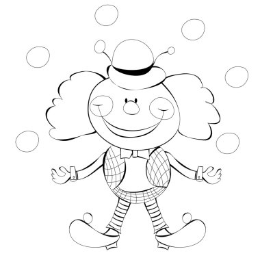 Clown. Vector cartoon style illustration. clipart