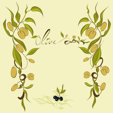 Background with olive clipart