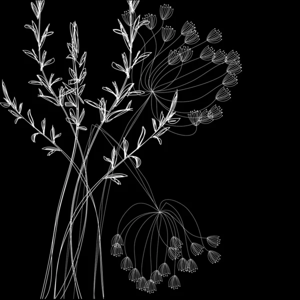 White field flowers — Stock Vector