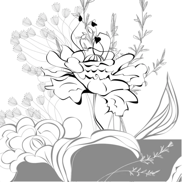 Ursprungliga mallen för kortdesign med blommor — Stock vektor