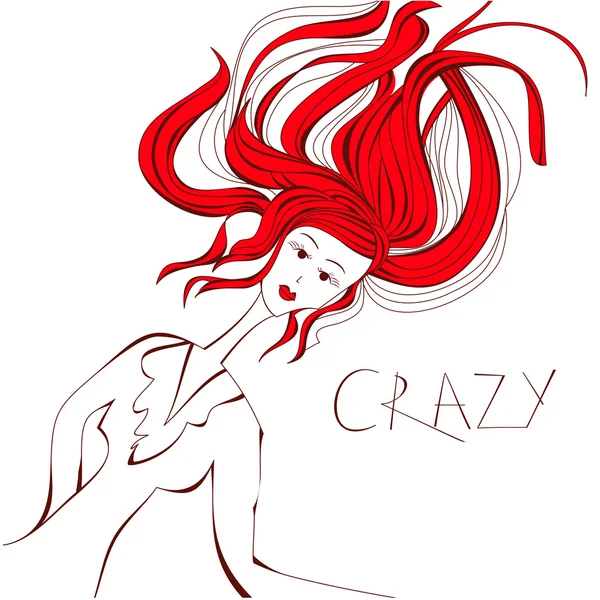 Kvinna med rött hår — Stock vektor