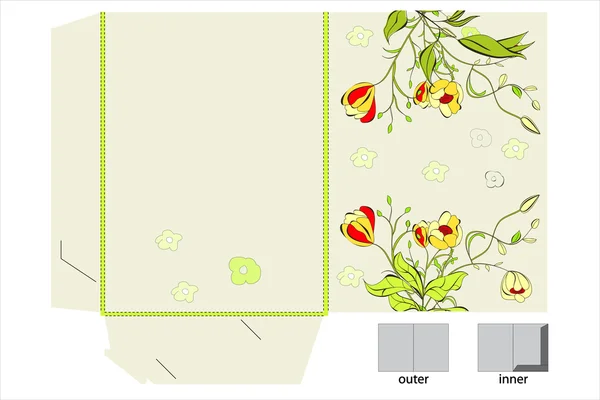Шаблон для дизайну тек з квітами — стоковий вектор