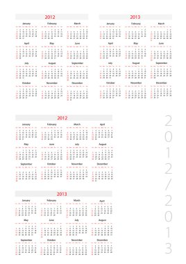 Template foe calendar 2012-2013 clipart