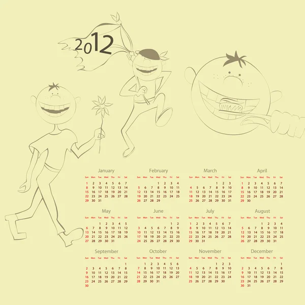 Kalender för 2012 — Stock vektor